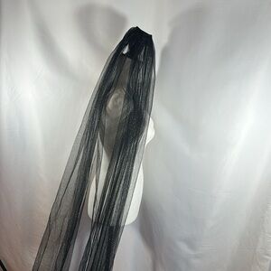 Black Sparkly Wedding Bridal Long 10ft Veil